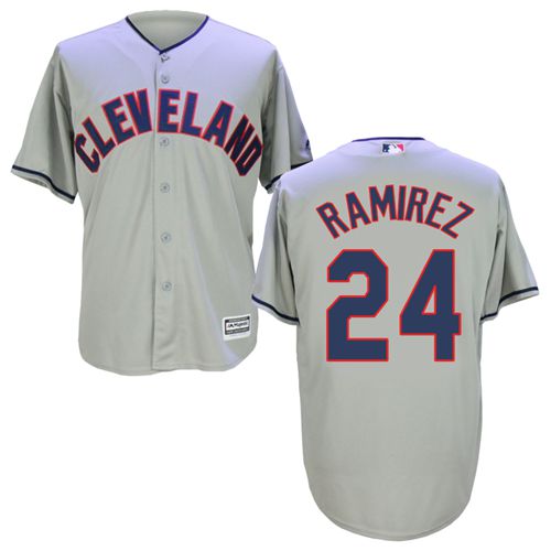 Indians #24 Manny Ramirez Grey New Cool Base Stitched MLB Jersey - Click Image to Close